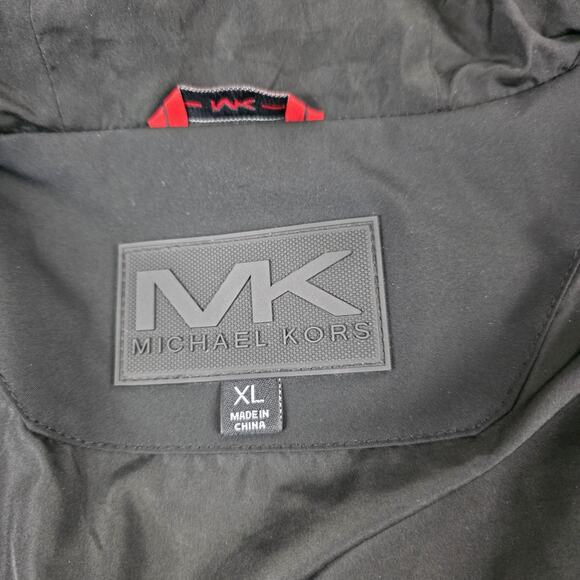 Michael Kors Coat Mens XL Black Hooded Parka Zip Snap Pockets Fishtail Hem MK - Picture 15 of 16